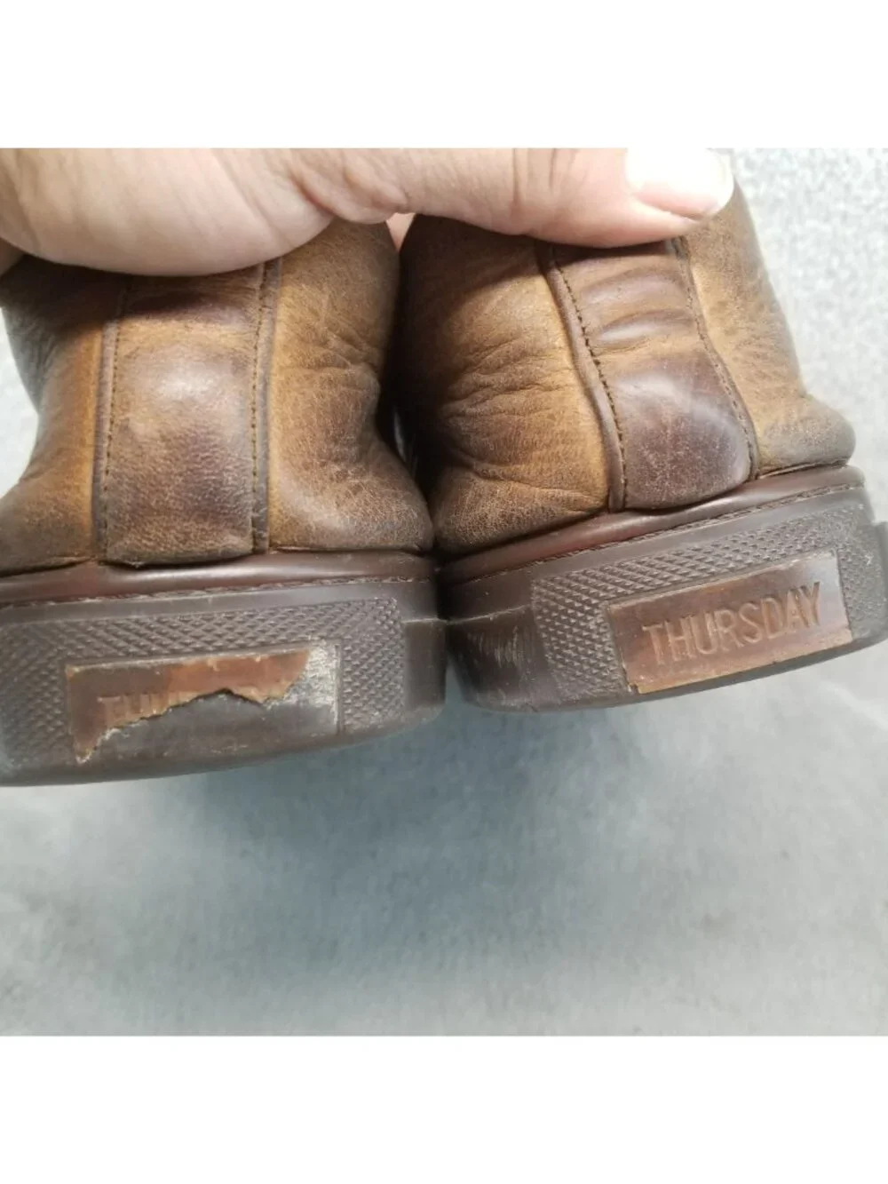 Thursday Shoes Mens Size 13 Brown Leather Lace Up Sneakers *Read*